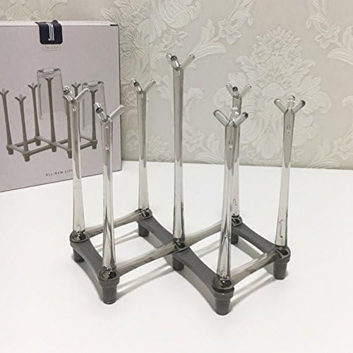 Foldable mug holders Goblet bottle drain retractable cup storage rack-gray 19.5x32cm(8x13inch)