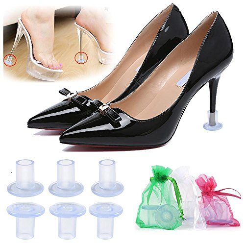 Yaheetech High Heel Protectors THREE SIZES Stoppers for Small/Medium/Large Stiletto High Heels Shoes - Walk in Grass At Weddings & Outdoor Events with No Sinking, Classic Clear