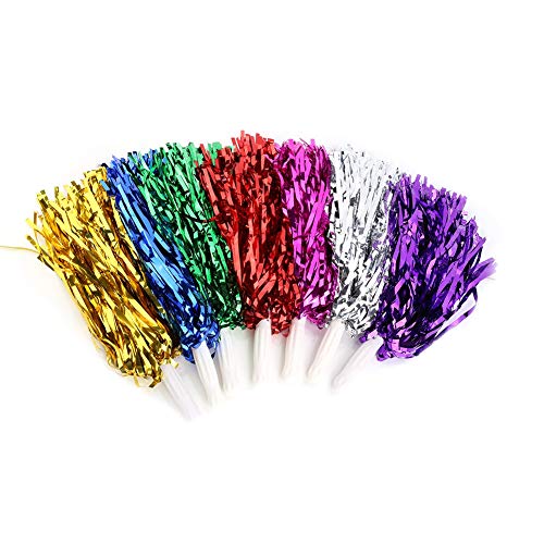 Antilog Cheerleading Poms, 7 Colors 6pcs Cheerleading Pom Poms Party Dance Accessory Sports Pompoms Cheer(Blue)