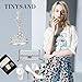 TINYSAND Princess 925 Sterling Silver Princess Crown Charm Pendant with Clear CZ Stones, Dangling Bead for Charms Bracelet