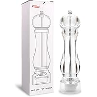 Kaiciuss Salt Pepper Grinder Mill Arcylic,the Best Peppercorn Grinder with Adjustable Mill-Clear