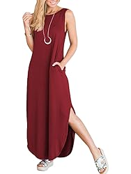 ANRABESS Women Summer Tank Dresses Crew Neck