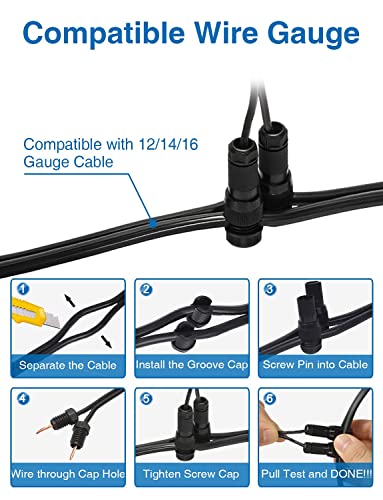 SUNVIE 12 Pack Low Voltage Landscape Lighting 12W LED Outdoor In-Ground Waterproof Shielded Well Lights Warm White Paver Lights with Wire Connectors for Pathway Garden Yard Fence Deck