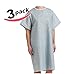Bella Kline Double Tie Back,Hospital Patient Unisex Gown, 3Pk
