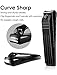 Corewill Nail Clipper Set Black Stainless Steel with Glass Nail File for Fingernail and Toenail Set of Three