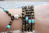 Green Sandalwood Buddhist Buddha Meditation mulitl Prayer Beads Mala Bracelet