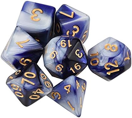 Outsta 7pcs/Set TRPG Game Dungeons & Dragons Polyhedral D4-D20 Multi Sided Acrylic Dice for Adult Children Party Having Fun (R)