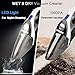 Handheld Vacuum, LOZAYI 7KPA Cordless Hand Vacuum Cleaner Rechargeable Hand Vac, LED Light 100W Stronger Cyclonic Suction Lightweight Wet/Dry Vacuum for Home Pet Hair Car Cleaning