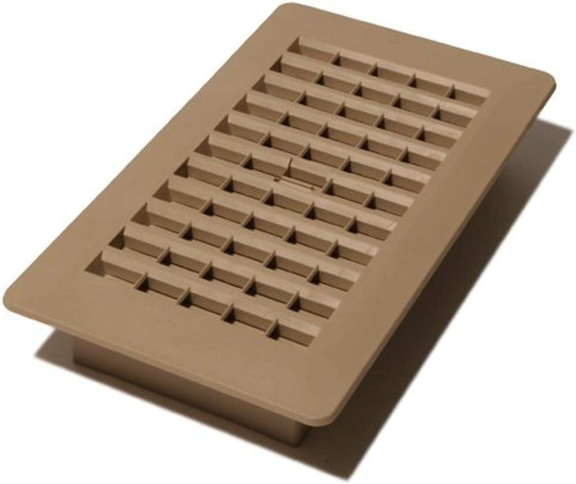 Photo 1 of Decor Grates PL408-TA 4-Inch by 8-Inch Plastic Floor Register, Taupe