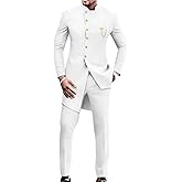 African Suit for Men Single Breasted Slim Fit Jackets and Trousers 2 Piece Set Business Suit Wedding Evening