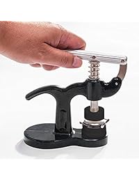 Paxcoo 17 piezas Herramienta de prensa de reloj con kit de herramientas de repuesto de batería de reloj y troqueles de montaje para reloj trasero removedor más cerca reparación y cambio de batería (instrucciones incluidas)