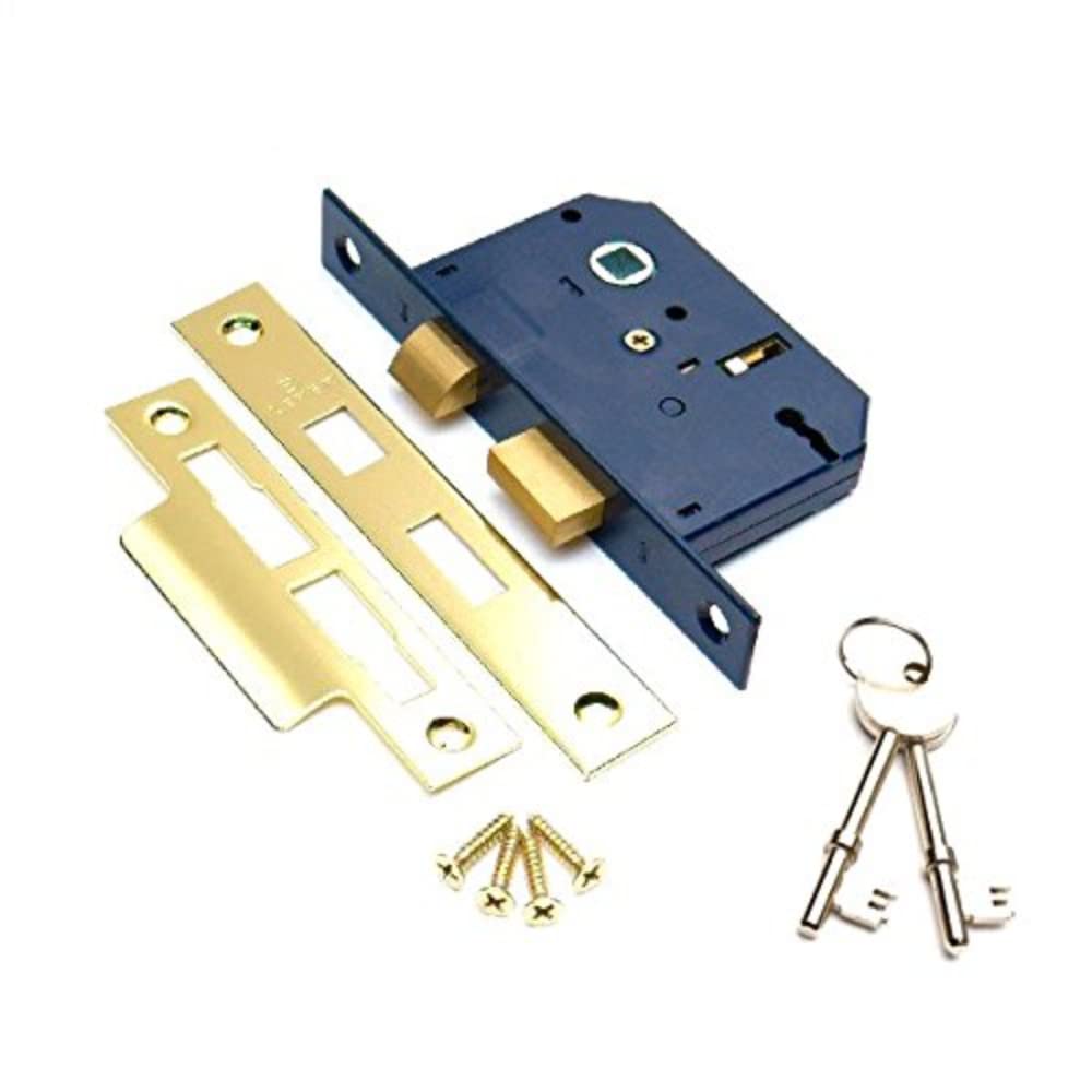 Merriway BH06054 Sashlock 3-Lever EB Plate 63mm (2.1/2 Inch)