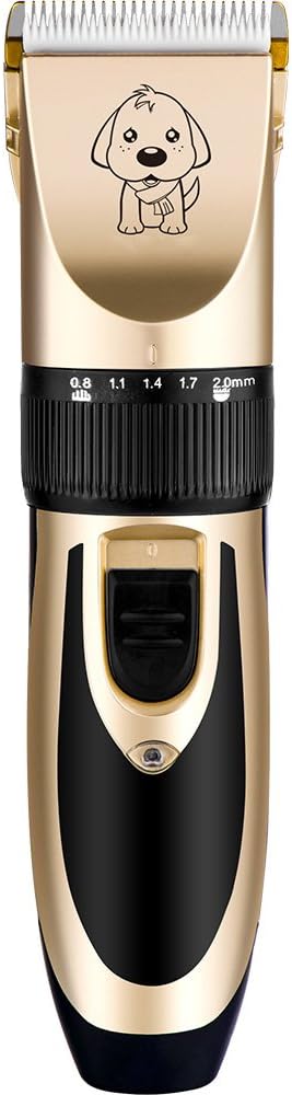 Electric Pet Grooming Clippers, Pet Trimmer, Rechargeable Cordless Pet Hair Shaver, Grooming Trimmer Kit, Pet Fur Grooming Set with 4 Comb Guides and Cleaning Brush for Cats and Dogs (EU)