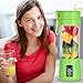 Portable blender Personal 6 Blades Juicer Cup Household Fruit Mixer,With Magnetic Secure Switch, USB Charger Cable 380ML (Green)