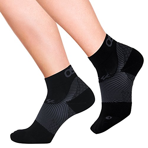 OrthoSleeve FS4 Orthotic Socks (Pair) for Plantar Fasciitis Relief, arch support and foot health featuring patented FS6 technology (Small, Black)