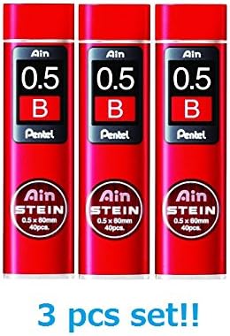 [3 set!!!] Pentel Mechanical pencil core replacement Ain Stein 0.5mm B 40leads×3 C275-B from Japan