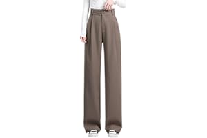 Betusline Women's Wide Leg Pants Business Casual Straight Office Trousers for Women, X-Small-3X-Large