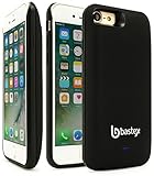 iPhone 7 Battery Charging Case, Bastex Slim Fit Black Hard Plastic Rechargeable High Capacity Battery Charger, 5200mAh, Durable Rugged Protective Case Cover for Apple iPhone 7