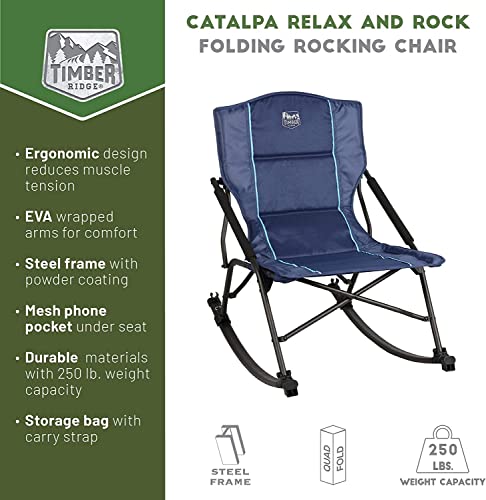 Folding Rocking Chair TIMBER RIDGE Adjustable Rocking Camping