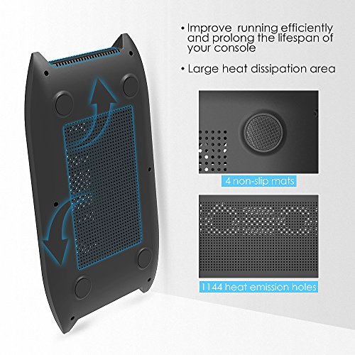 Puroma Vertical Stand Cooling Fan with Dual Controller Charging Station and 4 Ports USB Hub for Microsoft Xbox One S