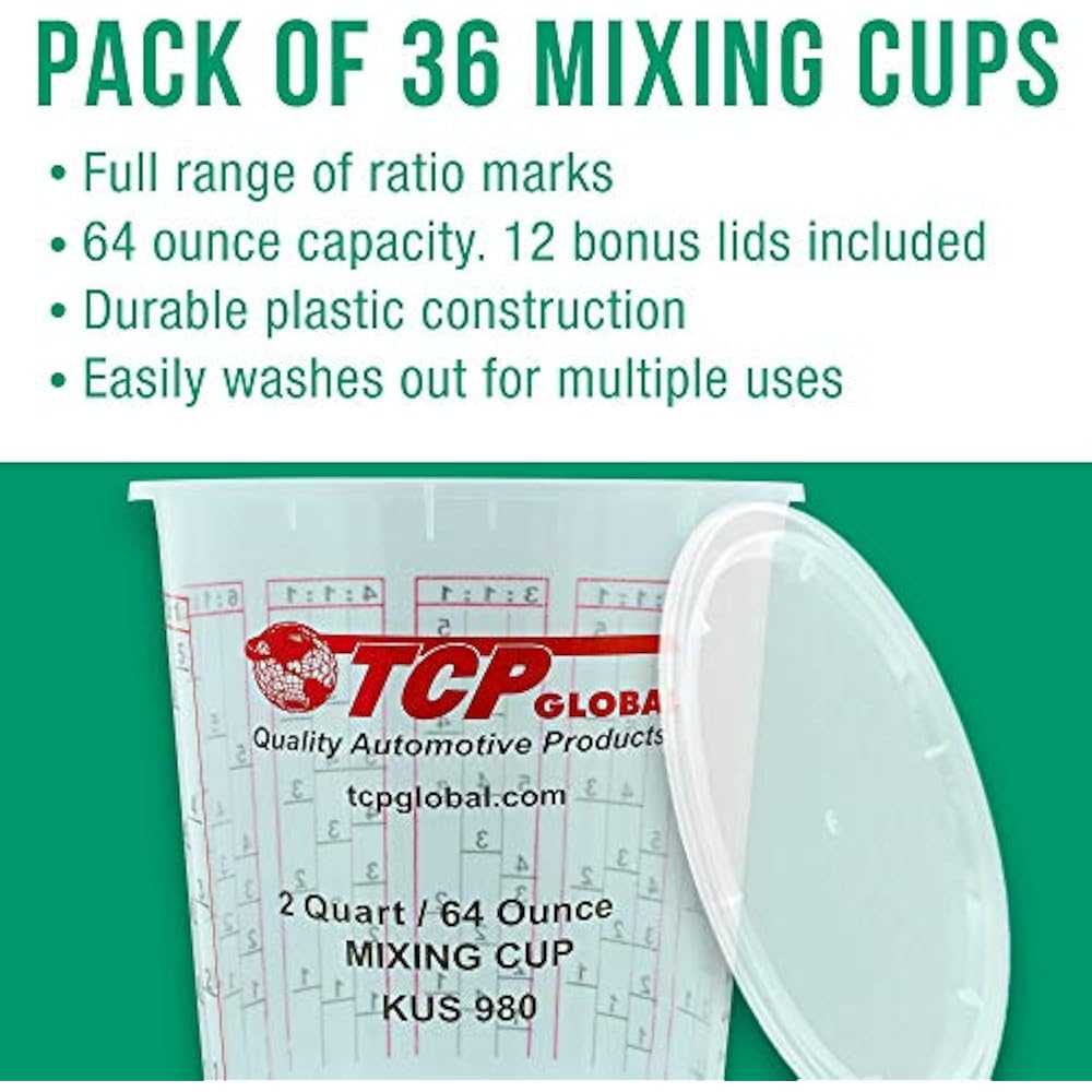  Pack Of 3664 Ounce Graduated Paint Mixing Cups (2