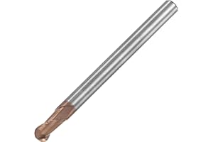 uxcell Ball Nose End Mill 2mm Tip Radius Solid Carbide AlTiSin Coated CNC Router Bits 2 Flute Spiral Milling Cutter HRC55 with 4mm Shank 50mm (2-inch) Length