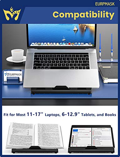 Laptop Stand, Adjustable Laptop Stand Riser, Foldable Desktop Notebook Holder Mount, Adjustable Eye-Level Ergonomic Design, Portable Laptop Riser for Computer PC Tablet Phone, Multi-Angle EURPMASK - Thumbnail 4