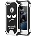 iPhone 5 5S Case, iPhone SE Case, SmartLegend Hybrid High Impact Armor Defender Protective Case Heavy Duty [Anti-slip] Dual Layer Cushion Bumper Case for iPhone 5/5S/SE - Black Face