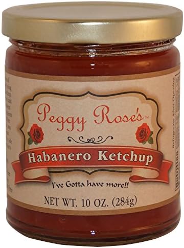 Peggy Rose's Habanero Ketchup | Gluten Free - Made with Vine Ripened Tomatoes, North Carolina Habanero and other Spices (10 Fl oz)