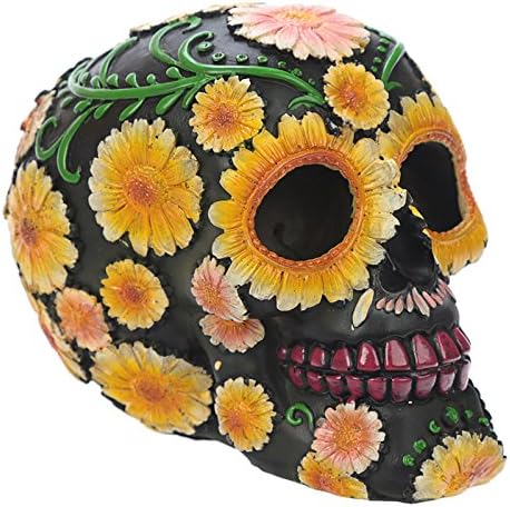 Puckator Day of the Dead Skull Head with Daisy Floral Motif - Home Living Room Decoration - Gifts For Men Women - Image 4