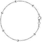 Savlano 925 Sterling Silver 9, 10 Inches Chain Anklet for Women Comes With a Gift Box