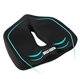 HomySnug Memory Foam Seat Cushion With Anti-Slip Bottom, Pain Reducing Seat Pillow with Orthopedic Design, Relieves Lower Back Pain, Sciatica, Pregnancy & Maternity for Car, Office Chair & Wheelchair