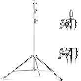 9.2ft Stainless Steel Light Stand, Heavy Duty Photography Tripod | Spring Cushioned Photography Stand with 1/4" to 3/8" Screw