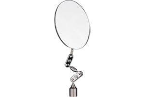 HARDK Magnetic Base Inspection Mirror Welding Mirror - Swivel Angle Ball Joint Antenna Mirror-3.35 Inch Diameter