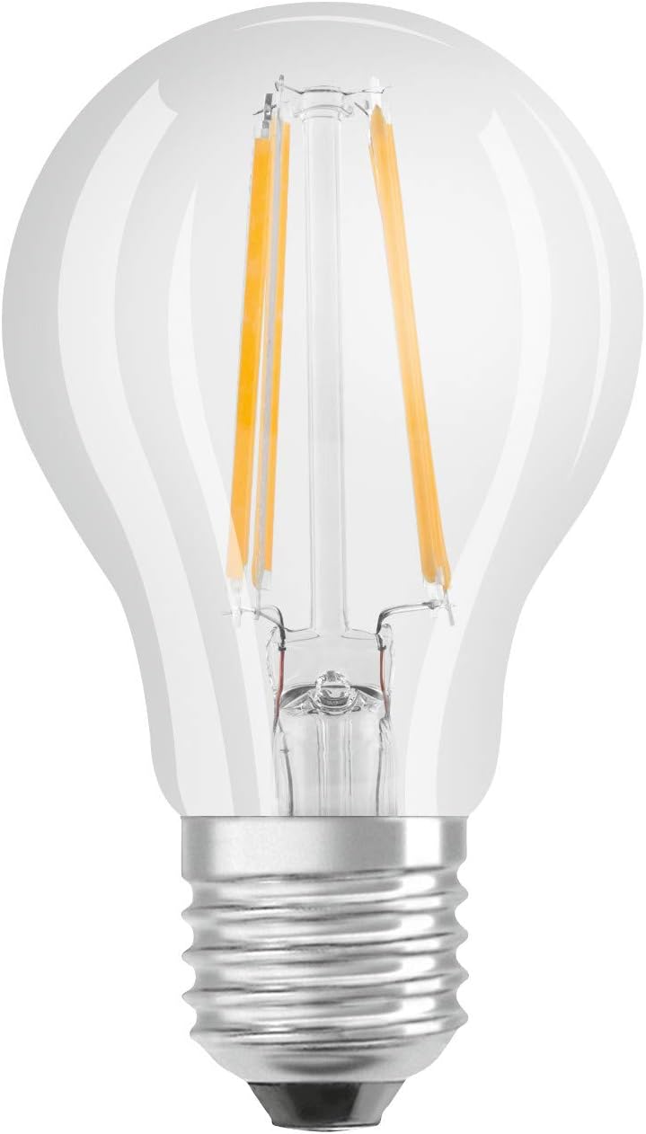 Osram LED Base Classic A Lamp, Socket: E27, Warm White, 2700 Kelvin, 7 W, Replacement For 60 W Incandescent Lamp, Clear, Pack Of 5 - Image 3
