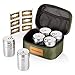 Wealers 6 Piece Stainless Steel Spice Shaker Jars Salt and Pepper Holder BBQ Spice Herbs 3 Size Cover with Bag for East Travel, Great for Home or Outdoor Use,
