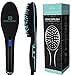 Premium Hair Straightener Brush by Modosano Ceramic Hot Brush for Straightening Hair - Far Infrared Technology - Ionic Brush w/ Temperature Control + Auto Shut-Off - 12 Mo. Warranty