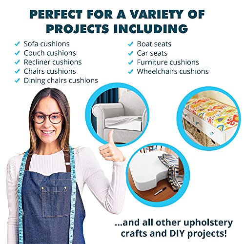 Foamma 3" x 24" x 84" High Density Upholstery Foam Padding, Thick