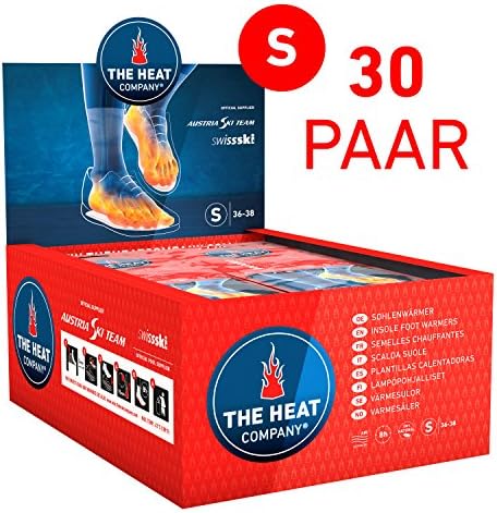The HEAT company Insole Foot Warmers - EXTRA WARM - 8 Hours of Warmth - Instant Heat - Air Activated - Purely Natural - SMALL Size: 3-5 - 5 or 30 Pairs