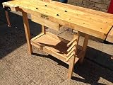 LUMBER JACK WB1520D4 Heavy-Duty Hardwood Workbench 1520x620mm 7" Vise view 5