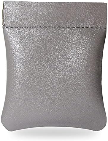 LEART Leather Squeeze Coin Pouch for Men Women Coin Purse