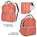 Hynes Eagle Water Resistant Diaper Backpack Multipurpose Baby Travel Bag for Dad or Mom Coral Red