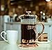 Rorence French Press Stainless Steel & Heat Resistant Borosilicate Glass Coffee and Tea Maker - 34 Oz (8 Cups) - Rose Gold