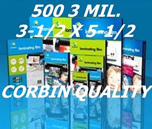 3 x 5 Qty 500 3-1/2 x 5-1/2 3 Mil Thermal Laminating Laminator Pouches Sheets Ultra Clear & Free Carrier Sleeve's Ultra Clear. See Photos for Product Quality & Clarity