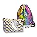 Makeup Bags NANJA Fantasy 3D Printing women Unicorn Cosmetic Bags + 1pcs Unicorn Drawstring Backpack (Pattern B)