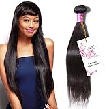 UNice Hair Icenu Series 8A Brazilian Straight Virgin Hair 1 Bundle Unprocessed Human Hair Extensions Weave Natural Color (22, 1B color)