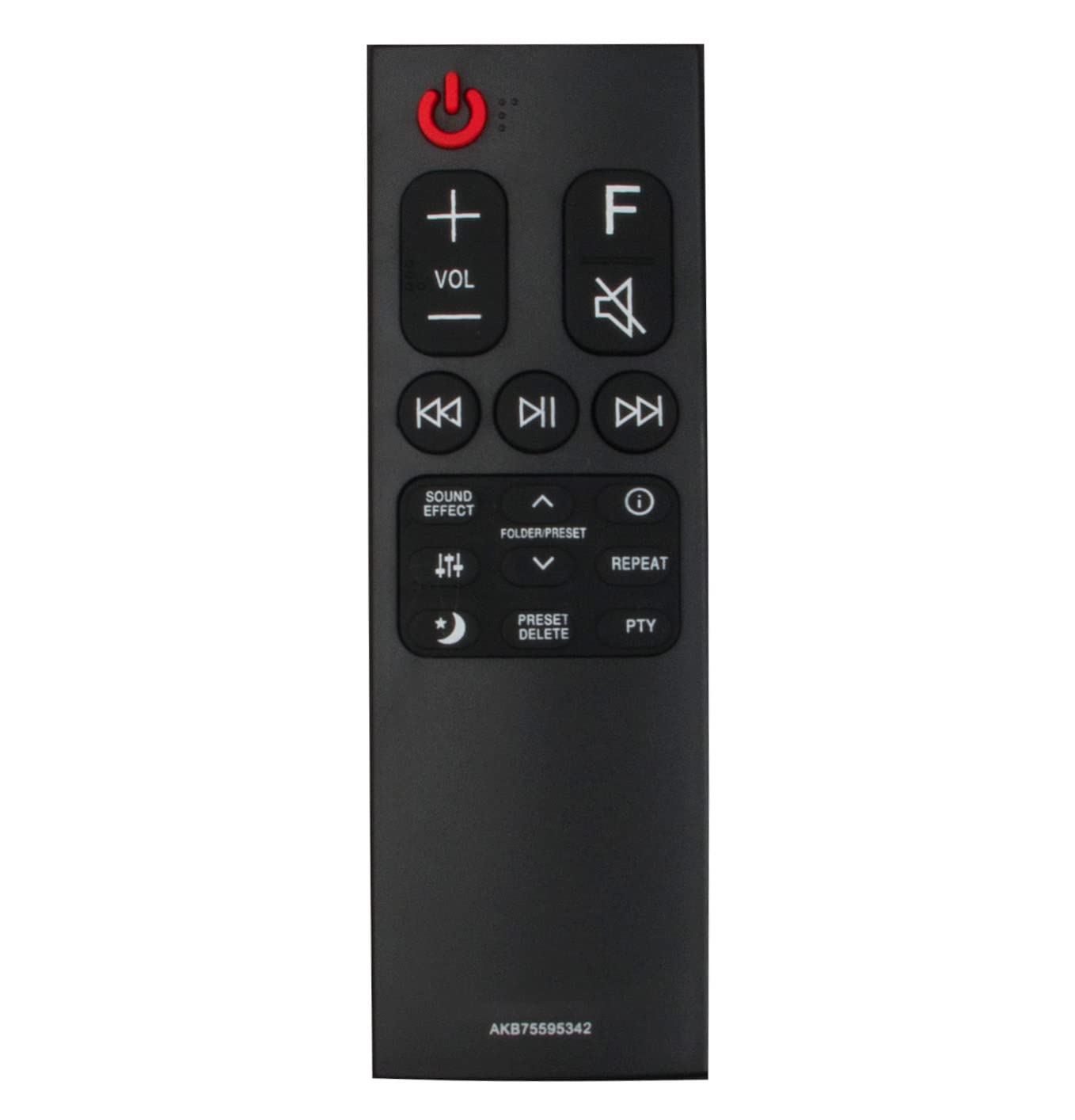AKB75595342 VINABTY Replacement Remote Control Fit for LG Soundbar SN6Y (SN6Y, SPN5B-W);SNC4R (SNC4R, SPH4BM-W);SPJ4M-S (SPJ4M-S, S65S3-S);SL5Y(SL5Y, SPL5B-W);SN6Y(SN6Y, SPN5B-W);SL7Y(SL7Y, SPL5B-W)