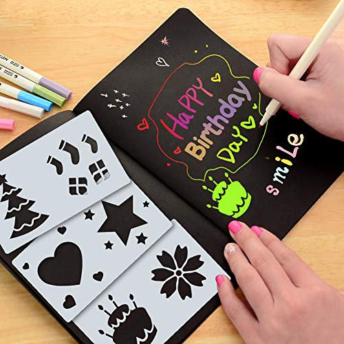 Koogel Graphic Stencil,38pcs Drawing Painting Stencils 4 X 7 inch Flower Stencils for Notebook/Journal/Diary/Scrapbook Drawing Stencils Art Stencils