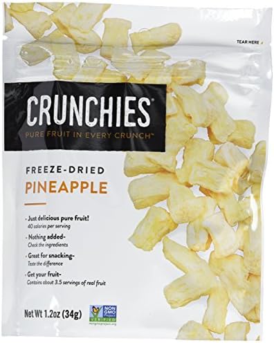Crunchies All Natural 100% Freeze-Dried Fruit & Veggie Crisps Healthy Snack Grab-n-Go Pack, 1.2 Ounce (6 Count)