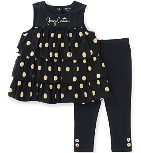 Juicy couture baby girls  2 pieces pants set-ruffled tu…
